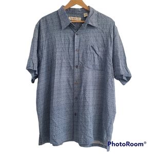Island Republic Blue and White Shirt Short Sleeve Button-Down Size XXL NWT